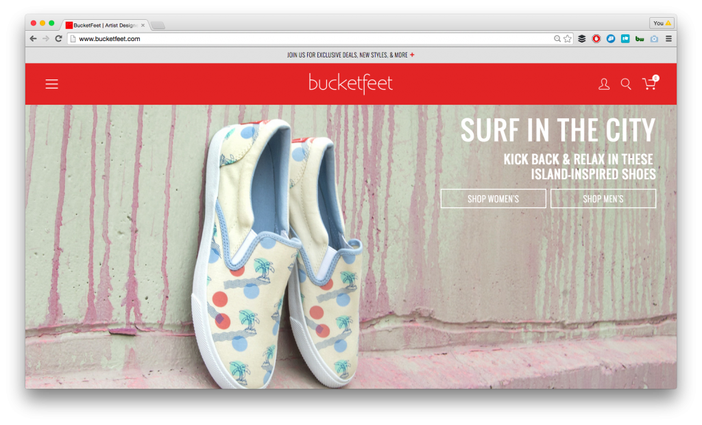 Bucketfeet screenshot