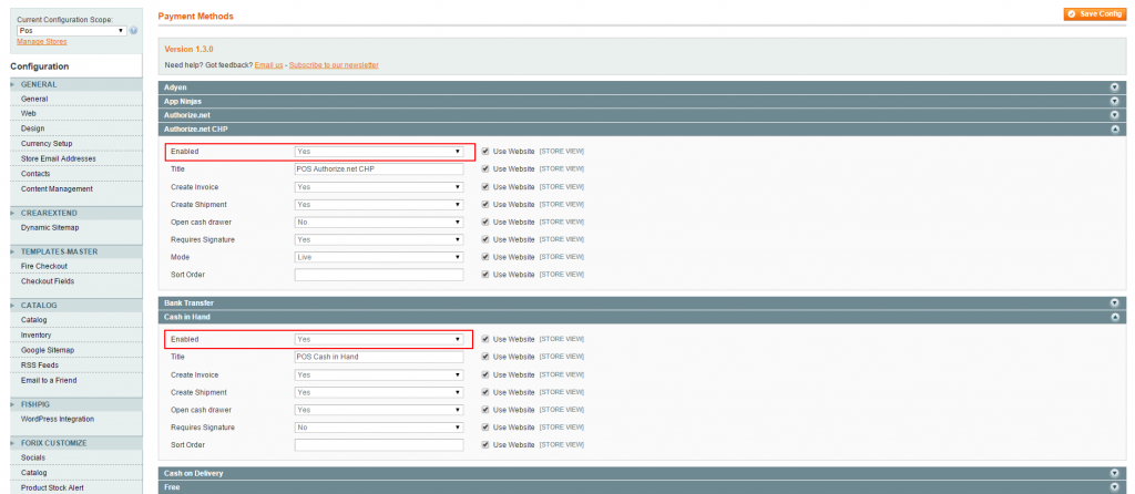 Configuration of Authorise.Net for Ebizmarts POS