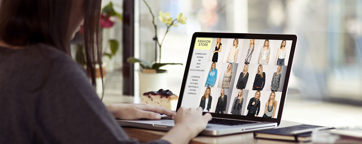 Woman browsing fashion store