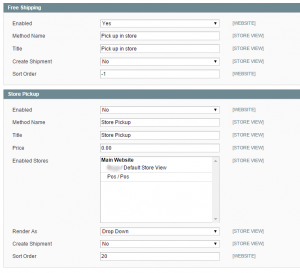 Ebizmarts POS Shipping Method Configuration