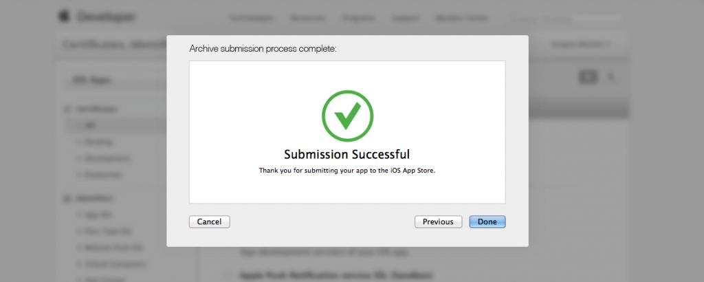 iTunes connect submit